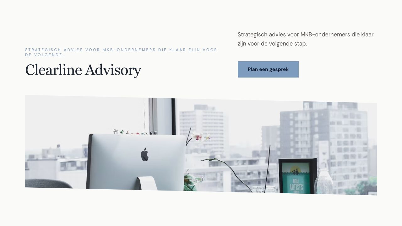 Homepage screenshot van Clearline Advisory