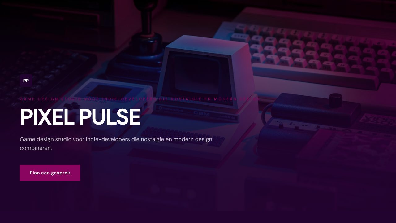 Homepage screenshot van Pixel Pulse